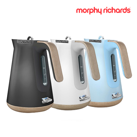 [morphy richards] 모피리처드 우드 전기포트 Aspect Scandi 블랙,화이트,블루★색상 선택 필수